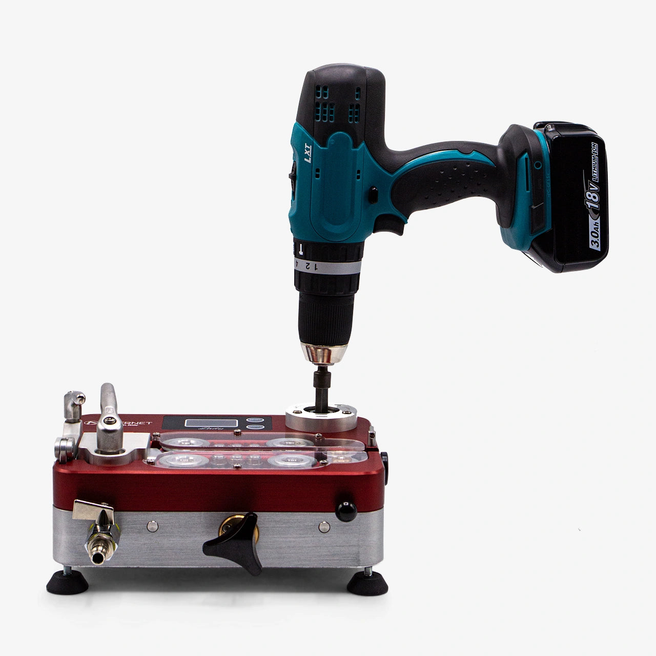 Fibernet Einblasgerät LADY: Betrieb mit Handbohrer