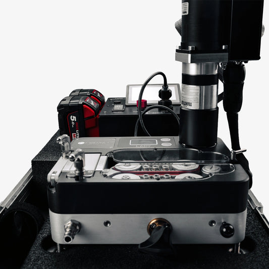 Fibernet Einblasgerät LADY Elektromotor: Transportkoffer aks Werkbank