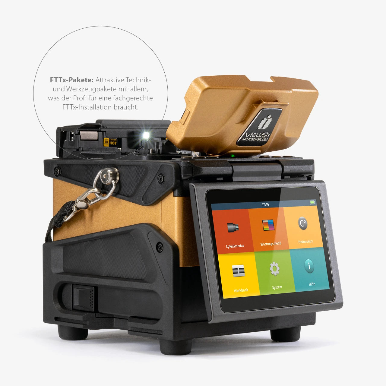 KWS FTTx-Pakete mit dem View 8X kernzentrierendes Spleißgerät