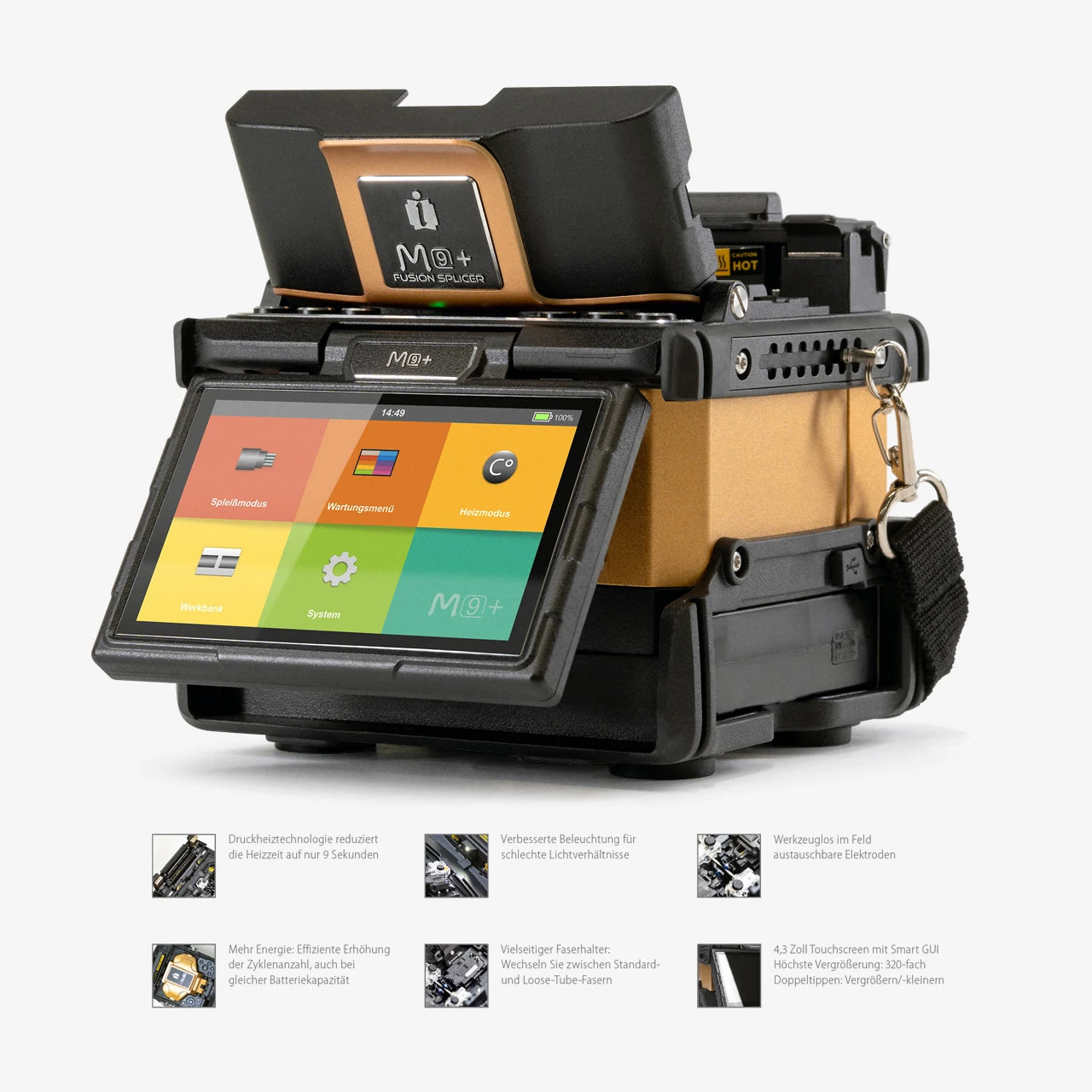 M9+ Fusionsspleißgerät mit FTTx-Paket M mit View 300: Features
