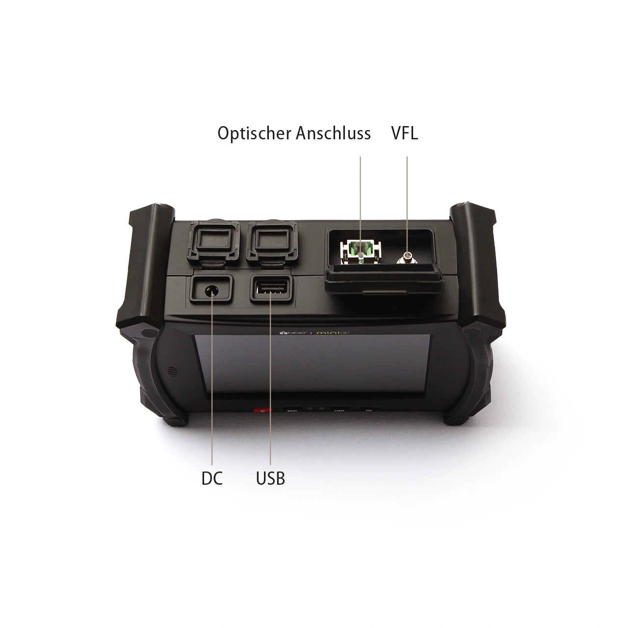 Mini 2 OTDR: Übersicht der Anschlüsse