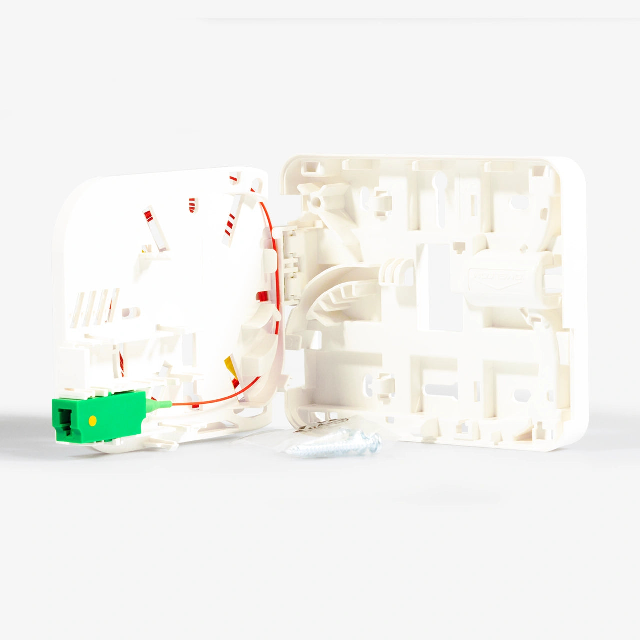 Omelcom Glasfaseranschlußdose GF-TA: Ansicht Offen