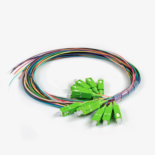 TKM Pigtailsatz OS2, SC/APC, 12-farbig, 2 m