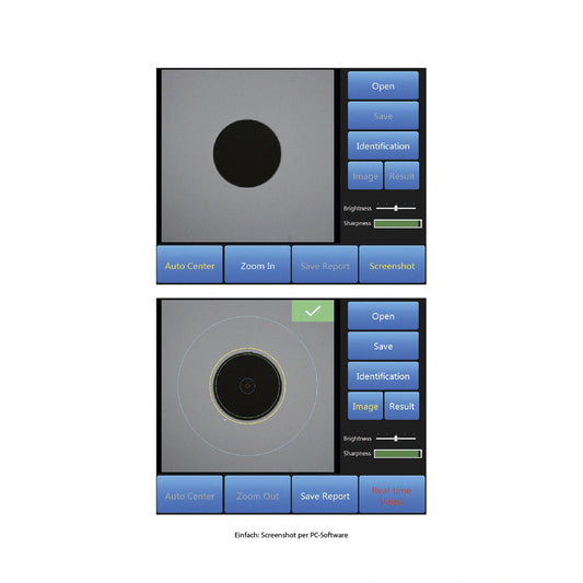 V20 Fasermikroskop: PCSoftware für Screenshots