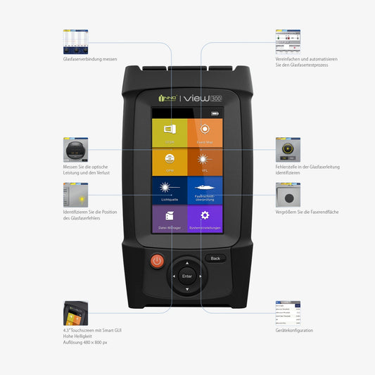 View 300 und M9+ Fusionsspleißgerät mit FTTx-Paket M: Features