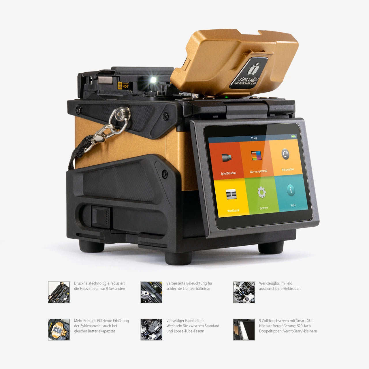 View 8X Fusionsspleißgerät mit FTTx-Paket L mit View 300: Features