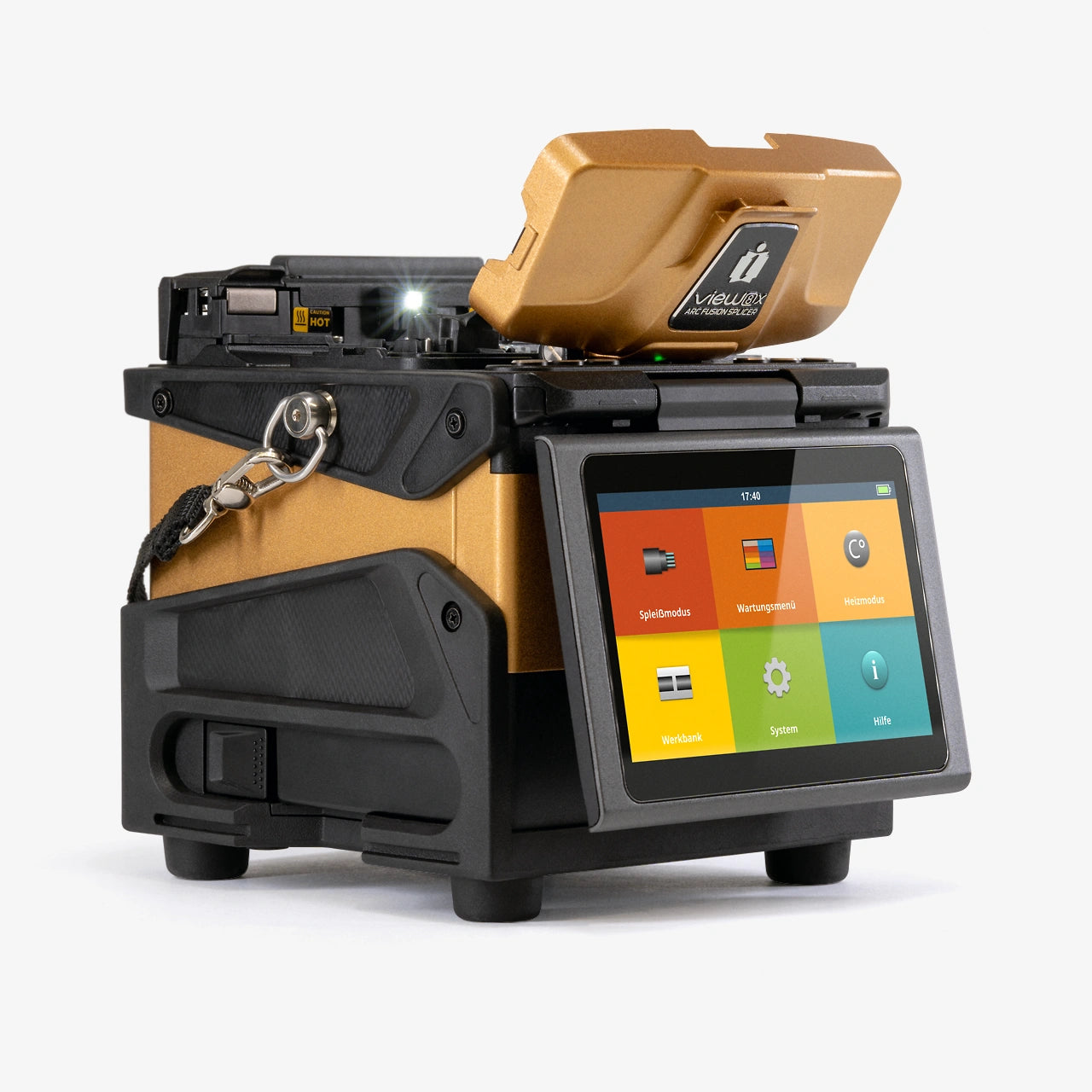 View 8X Spleißgerät mit geöffneter Abdeckung